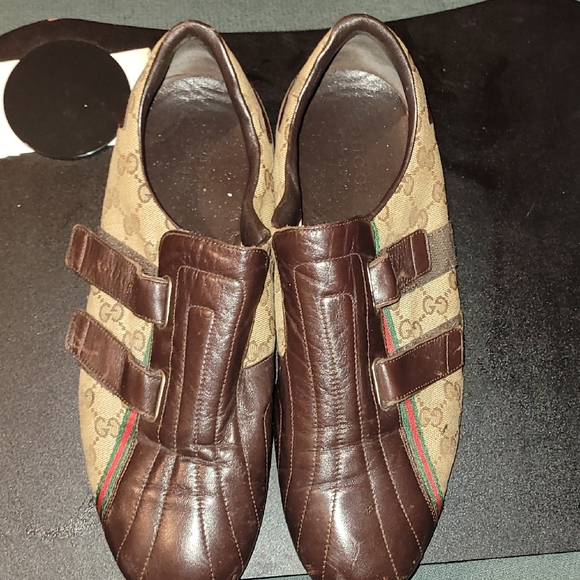 Gucci Brown and Beige Velcro Sneakers - Picture 5 of 9